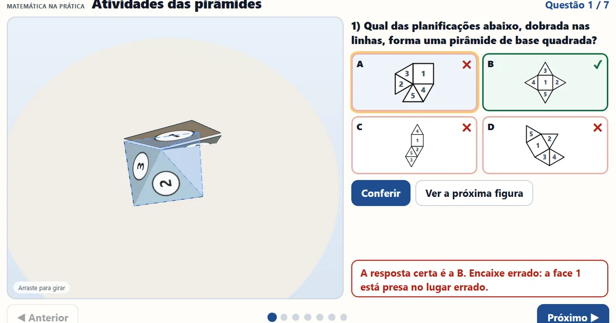 Atividades de planificação das pirâmides