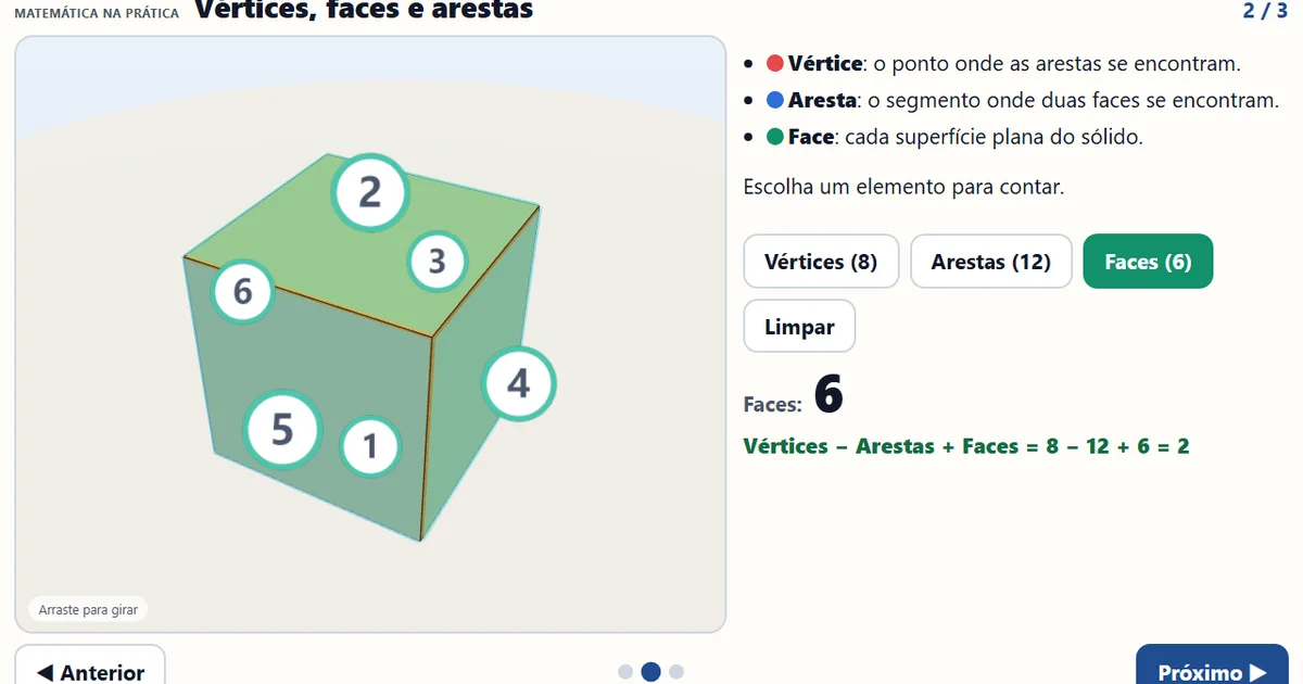 Aula interativa do cubo e suas planificações