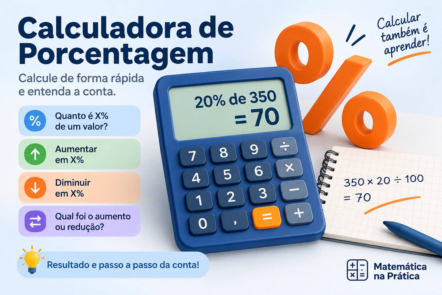 Calculadora de porcentagem online